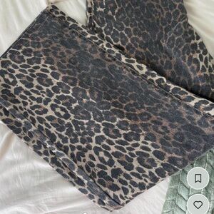 Edikted Leopard Print Jeans - Black and Brown